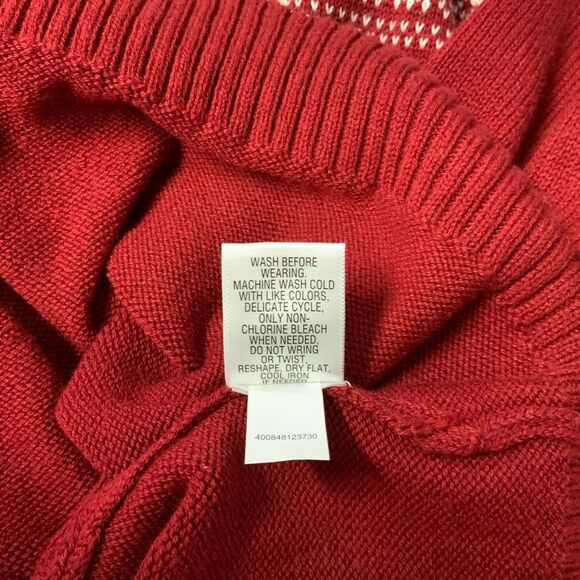 Croft & Barrow Red & White Patterned Crewneck Sweater Size XXLarge - Picture 9 of 11